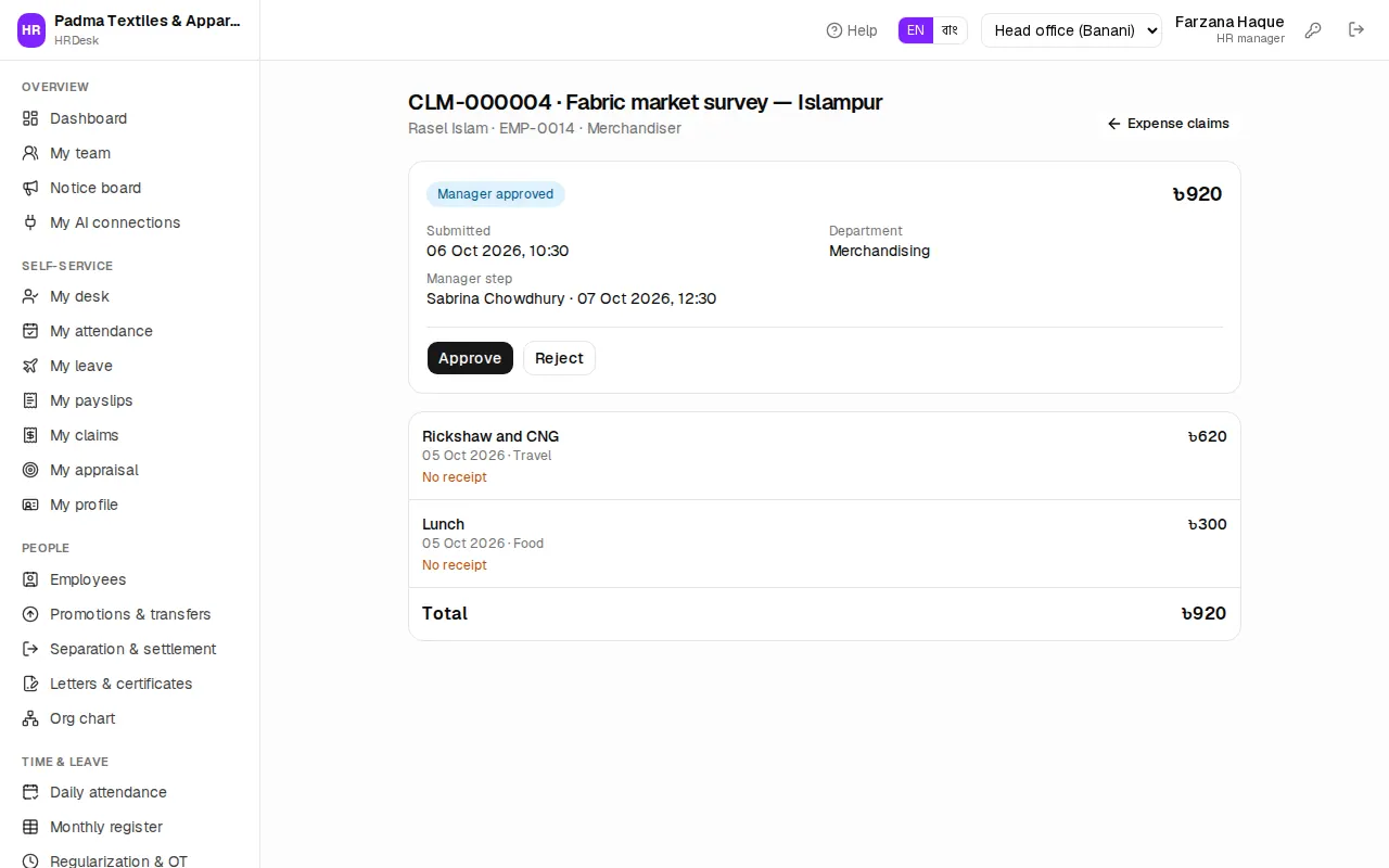 Claim details